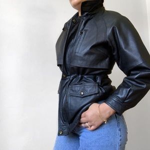 Vintage 90s Genuine Leather Trench